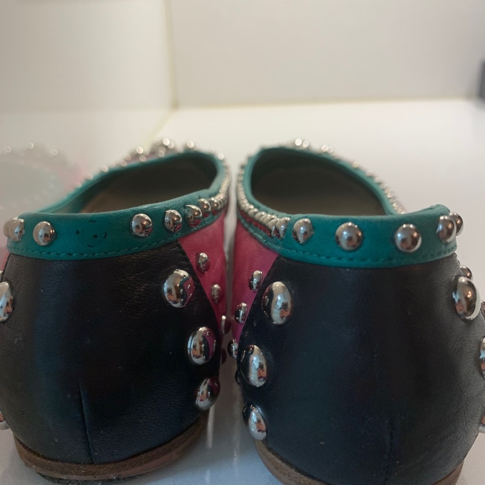 Prada Shoes size 7.5 pink green with brand new soles and serious embellishments - Picture 7 of 12
